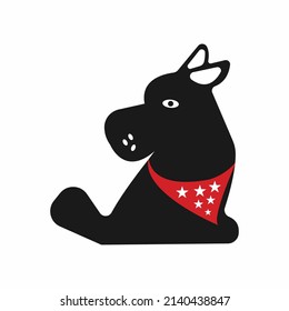 diseño de la plantilla del logotipo del vector de perro negro 