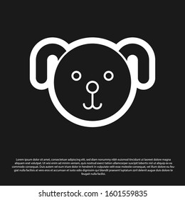 Black Dog zodiac sign icon isolated on black background. Astrological horoscope collection.  Vector Illustration