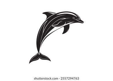 Black Dolfin silhouette vector illustration