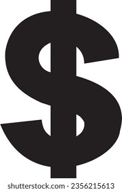 Vector de iconos de dólar negro para diseño empresarial
