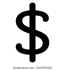 Black Dollar Sign (Canadian), Vector Illustration on White Background