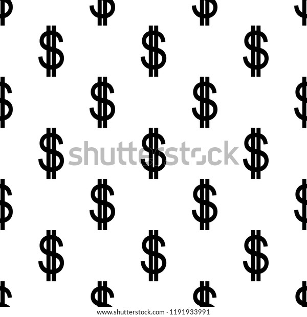 白い背景に黒いドル記号 お金のシームレスなパターン ラッパー 壁紙 布地に使用できます ビジネス通貨のベクター画像イラスト のベクター画像素材 ロイヤリティフリー