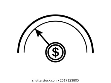 Schwarzer Dollar-Wertmetersymbol