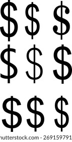 Patrón negro de la muestra del sistema del Vector del dólar, Plantilla del diseño del Vector del símbolo de la divisa