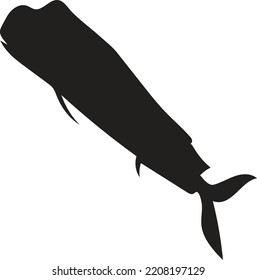 black dolphin fish silhouette vector logo