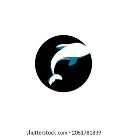 black dolphin logo illustration vector