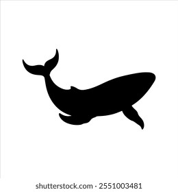 Black dolphin silhouette vector illustration on white background