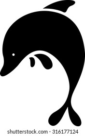 black dolphin symbol - vector illustration

