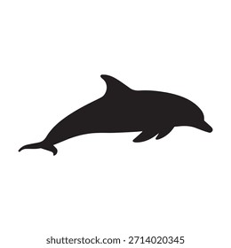 Vector de delfín negro icono silueta