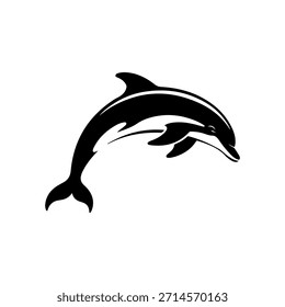 Design de silhueta de vetor de golfinho preto