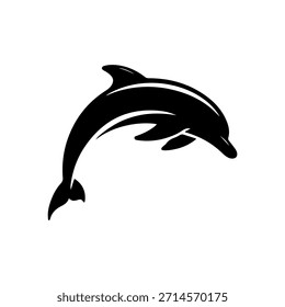 Design de silhueta de vetor de golfinho preto