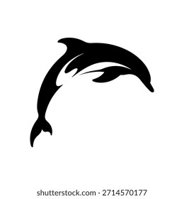Design de silhueta de vetor de golfinho preto