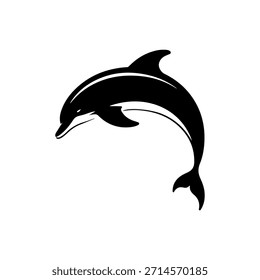 Design de silhueta de vetor de golfinho preto
