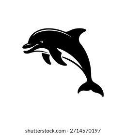 Design de silhueta de vetor de golfinho preto