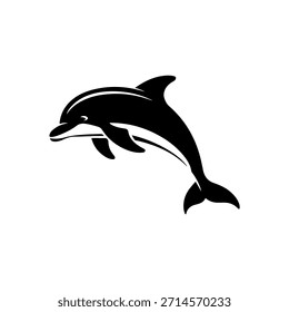 Design de silhueta de vetor de golfinho preto