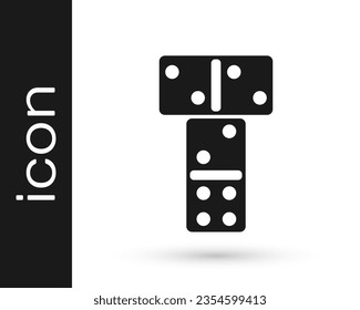 Black Domino icon isolated on white background.  Vector