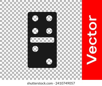 Black Domino icon isolated on transparent background.  Vector Illustration