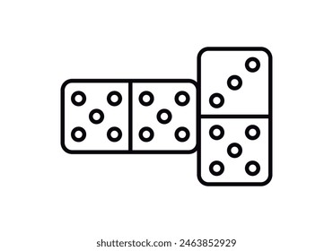 Schwarzes Domino-Symbol auf weißem Hintergrund.