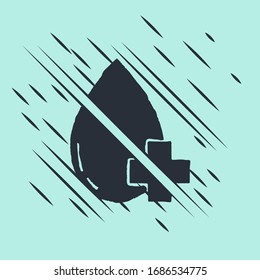 Black Donate lanza sangre con icono cruzado aislado en fondo verde. El estilo de Glitch. Ilustración vectorial