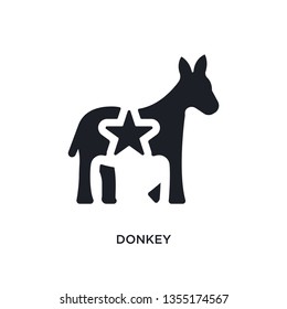 black donkey isolated vector icon. simple element illustration from united states concept vector icons. donkey editable logo symbol design on white background. can be use for web and mobile