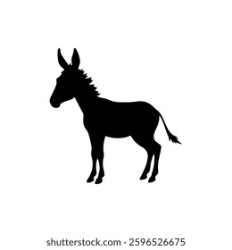 Black Donkey silhouette vector illustration on white background