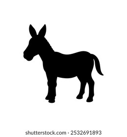 um design de vetor burro preto em um fundo branco