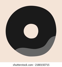 Schwarzer Donut mit Verglasung. Symbol-Vektorgrafik ablegen einzeln 