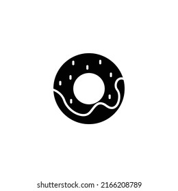 Black donut icon design isolated on white background