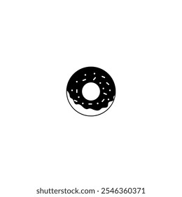 Black Donut icon on white background.