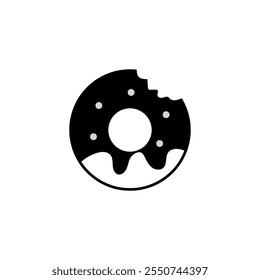 Black donut icon on white background.
