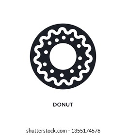 black donut isolated vector icon. simple element illustration from united states concept vector icons. donut editable logo symbol design on white background. can be use for web and mobile