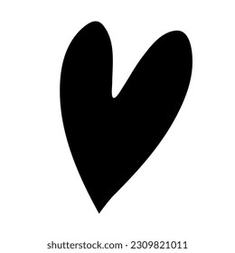 Black doodle heart. Scribble love sign icon. Template for t-shirt, card, invitation. 