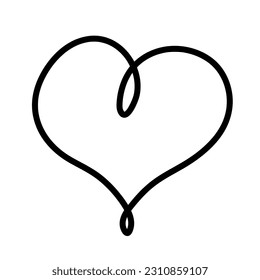 Black doodle heart. Scribble love sign icon. Template for t-shirt, card, invitation. 