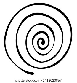 black doodle line twisted in a circle into a spiral