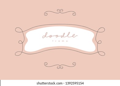 Vector de marco de ornamento de doodle negro