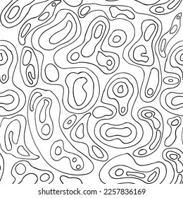Black doodle  pen  vector seamless pattern. Hand drawn grunge curved and wavy lines . Chaotic ink brush.