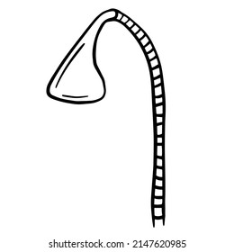 Black doodle of a shower hose. Hand-drawn bathroom accessories illustration. shower hose line art Illustration
