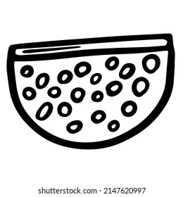 Black doodle of a soap dish. Hand-drawn bathroom accessories illustration. soap dish line art Illustration