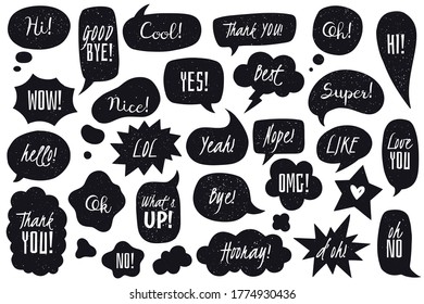 Set Speech Bubbles Related Objects Elements Stock Vector (Royalty Free ...