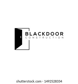 Black Door Construction Modern Logo Ilustration