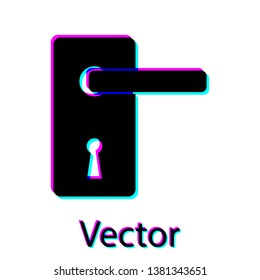 Black Door handle icon isolated on white background. Door lock sign. Vector Illustration Black Door handle icon isolated on white background. Door lock sign. Vector Illustration