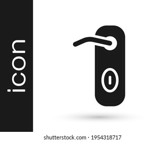 Black Door handle icon isolated on white background. Door lock sign.  Vector