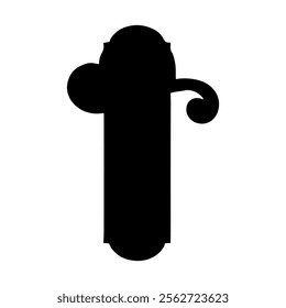 Black door handle silhouette vector illustration on white background