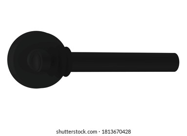 Black Door Handle. Vector Illustration