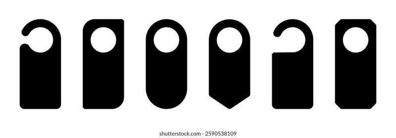 Black Door Hanger Vector Icon Collection