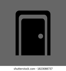 Black door icon, vector illustration. flat design style