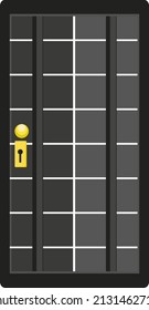 Black door, illustration, vector on a white background.