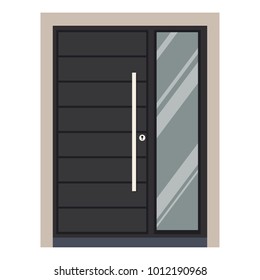 Black door vector. free space for text. wallpaper. background.