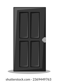 black door vector issolated in white