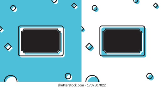 Black Doormat icon isolated on blue and white background. Welcome mat sign. Random dynamic shapes. Vector Illustration